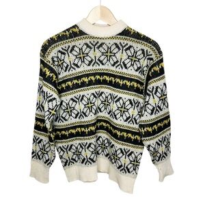 Vintage 50s Bulk E Knit Olympic Original Fair Isle Wool Sweater